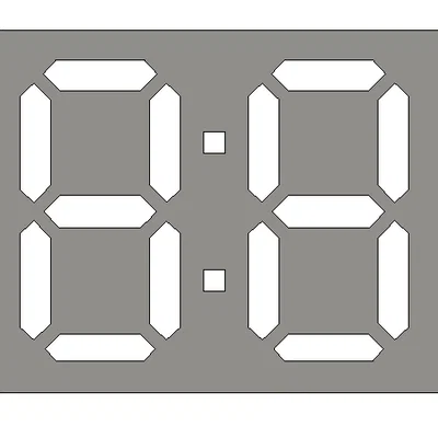 Mẫu Khuôn Số Đồng Hồ Kỹ Thuật Số (Time Template) 45mm Cho Dự Án DIY
