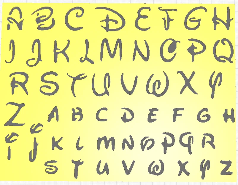 Bộ Khuôn Chữ Disney Style Lettering Stencil Cho In 3D - Image 1
