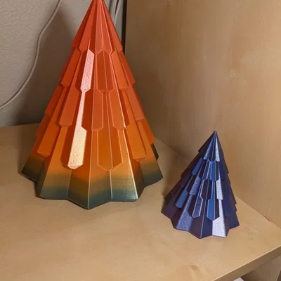 Mô hình cây thông Noel hình học (Geometric Holiday Tree) in 3D trang trí