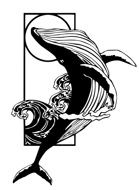 Tranh treo tường nghệ thuật hình Cá Voi (Whale Wall Art) độc đáo - Image 1