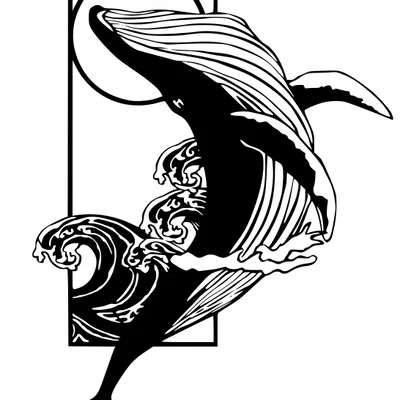 Tranh treo tường nghệ thuật hình Cá Voi (Whale Wall Art) độc đáo