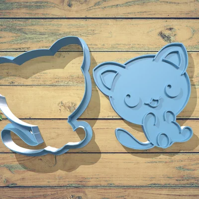 Bộ khuôn cắt bánh quy hình mèo (Cat Cookie Cutter Set) in 3D xinh xắn
