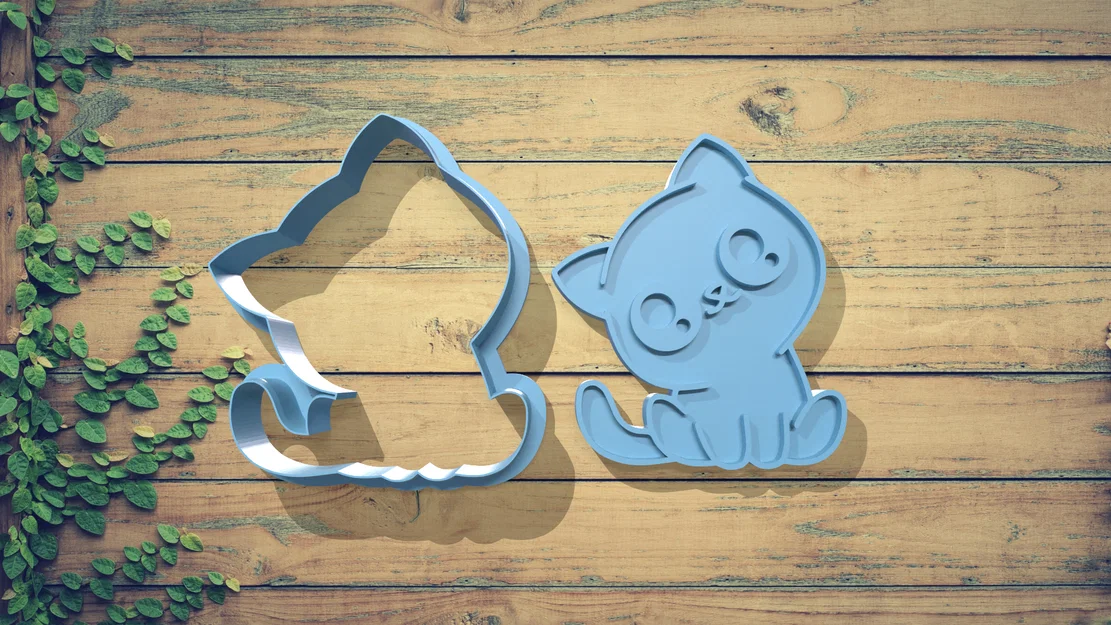 Bộ khuôn cắt bánh quy hình mèo (Cat Cookie Cutter Set) in 3D xinh xắn - Image 5