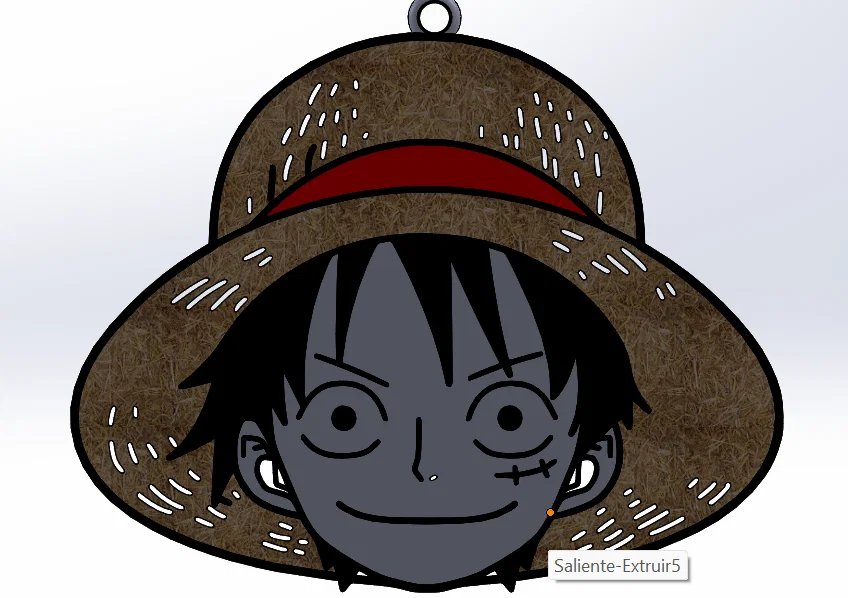 Móc khóa hình Luffy One Piece - Mẫu thiết kế in 3D độc đáo - Image 1
