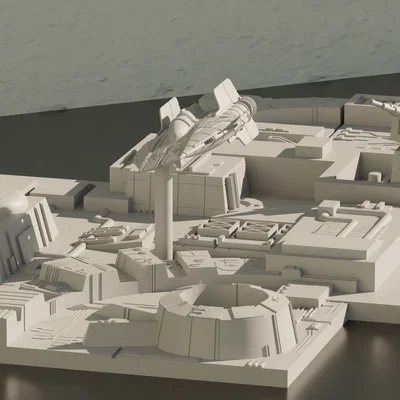 Mô hình A-Wing trên Death Star: Đồ trang trí in 3D cho fan Star Wars