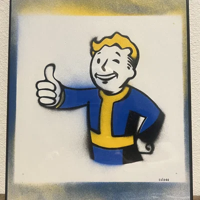 Bộ Stencil Fallout Vault Boy cho Poster 3 Màu