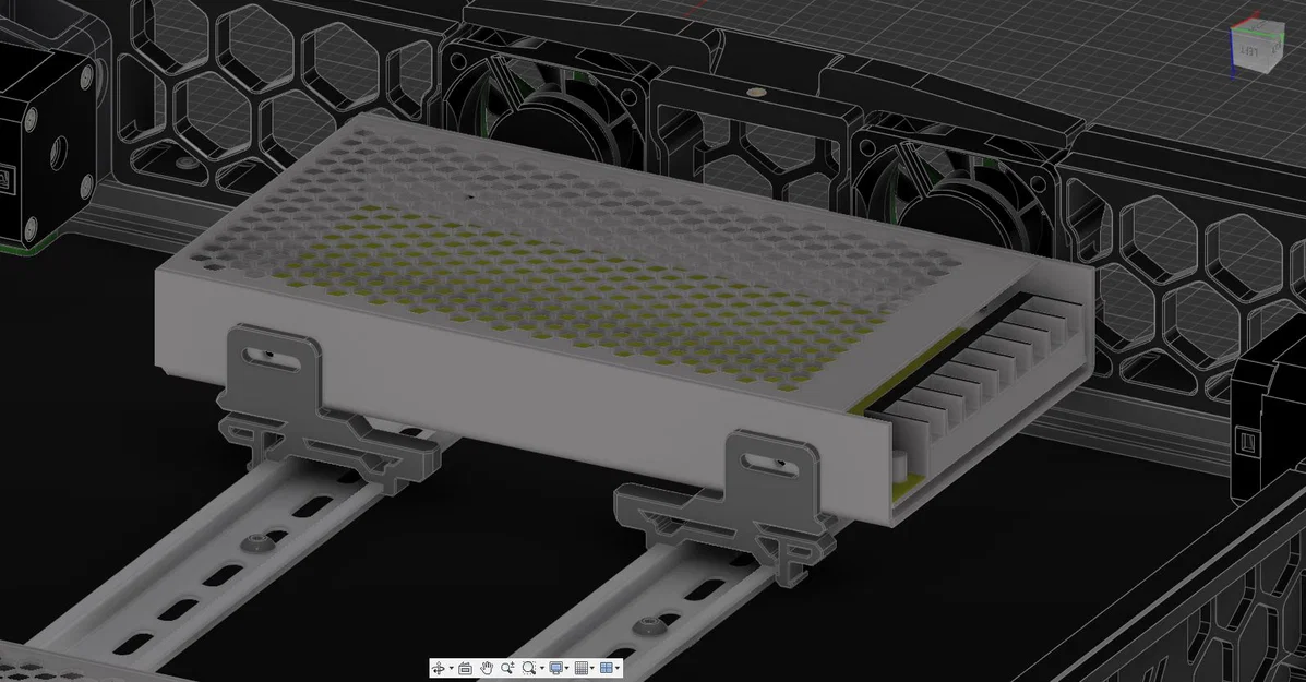 Ngàm trượt gắn nguồn Meanwell LRS lên thanh ray DIN cho máy in 3D - Image 1