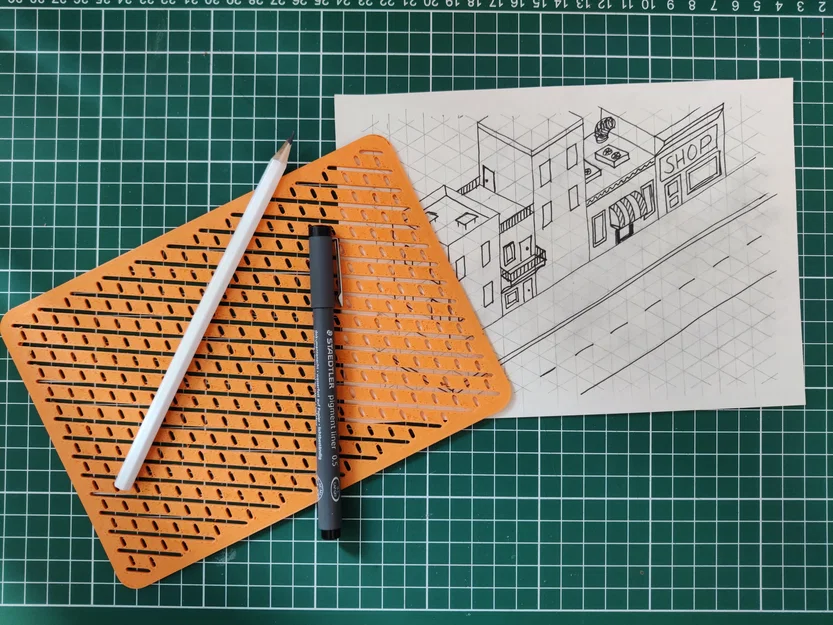 Template kẻ đường hỗ trợ vẽ isometric perspective - Image 1