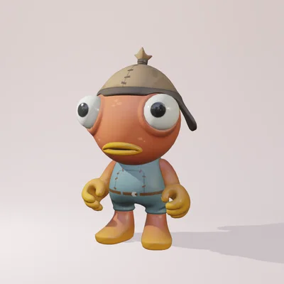 Mô hình 3D nhân vật cá Fishstick siêu dễ thương từ Fortnite