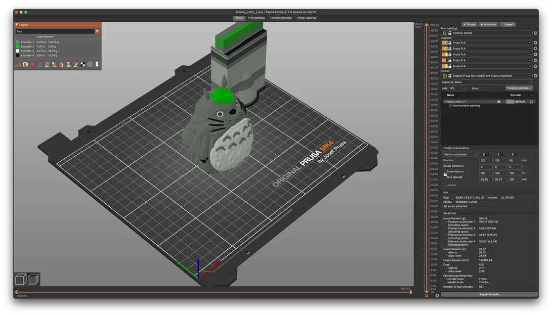 Mô hình Totoro đa màu sắc in 3D cực đáng yêu với MMU3 - Image 6