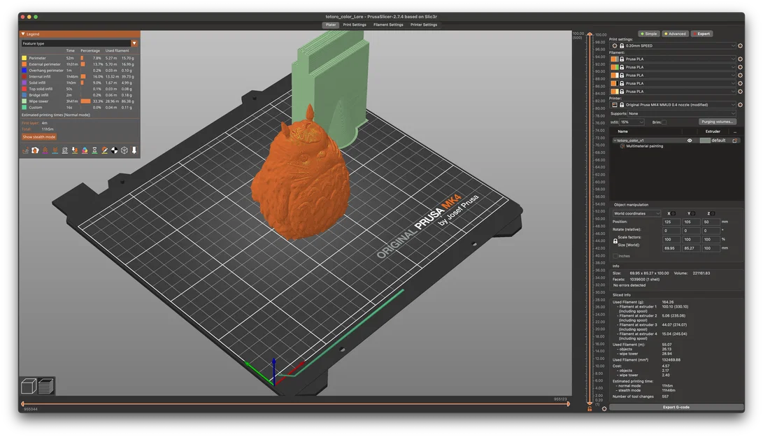 Mô hình Totoro đa màu sắc in 3D cực đáng yêu với MMU3 - Image 7