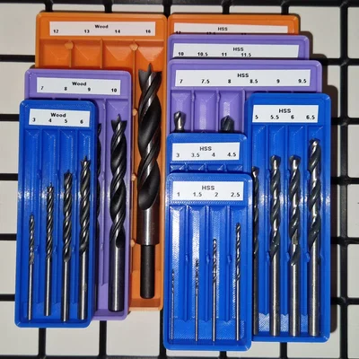 Khay Gridfinity xếp chồng đa năng cho mũi khoan nhiều kích cỡ