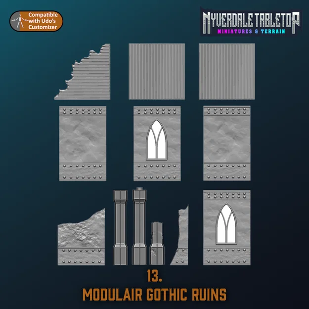 Modulair Gothic Ruins – Bộ tàn tích Gothic dạng module cho wargaming/RPG - Image 2