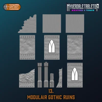 Modulair Gothic Ruins – Bộ tàn tích Gothic dạng module cho wargaming/RPG