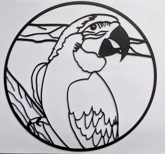 Macaw - Line Art (Vẹt macaw - Line Art) - Image 1