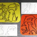 Bộ khuôn vẽ nghệ thuật hình động vật (One Line Art) cho mọi lứa tuổi - Thumbnail 1