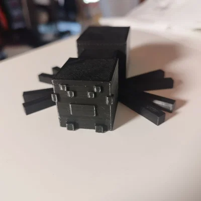 Móc khóa nhện Minecraft khớp cử động (Print-in-place)