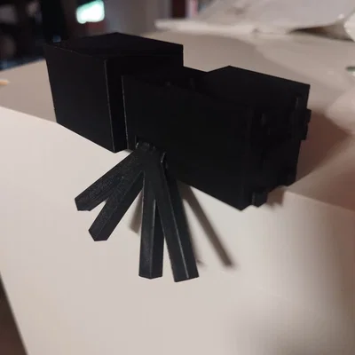 Móc khóa nhện Minecraft khớp cử động (Print-in-place)