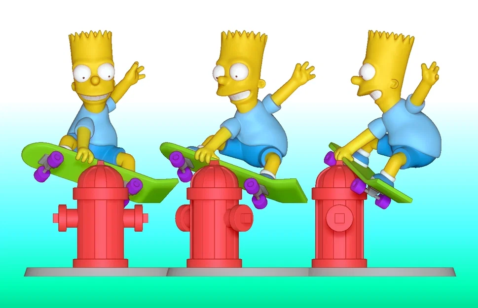 Mô hình Bart Simpson trượt ván in 3D độc đáo - Image 5