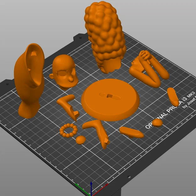 Mô hình Marge Simpson độc đáo - File in 3D tách rời màu sắc - Image 4