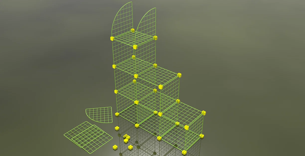 Connector khối lưới wire cube cho tủ quần áo (Wire Cube Connectors Closet Organisers) - Image 3