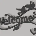 Bảng treo trang trí Welcome họa tiết đôi chim dễ thương cho gia đình - Thumbnail 1