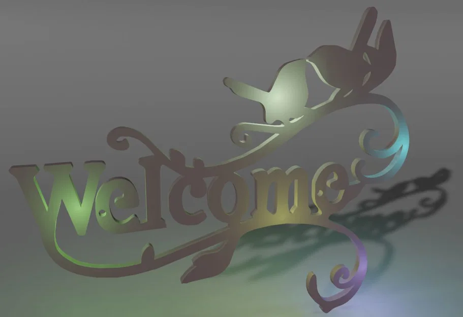 Bảng treo trang trí Welcome họa tiết đôi chim dễ thương cho gia đình - Image 2
