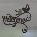 Bảng treo trang trí Welcome họa tiết đôi chim dễ thương cho gia đình - Thumbnail 3