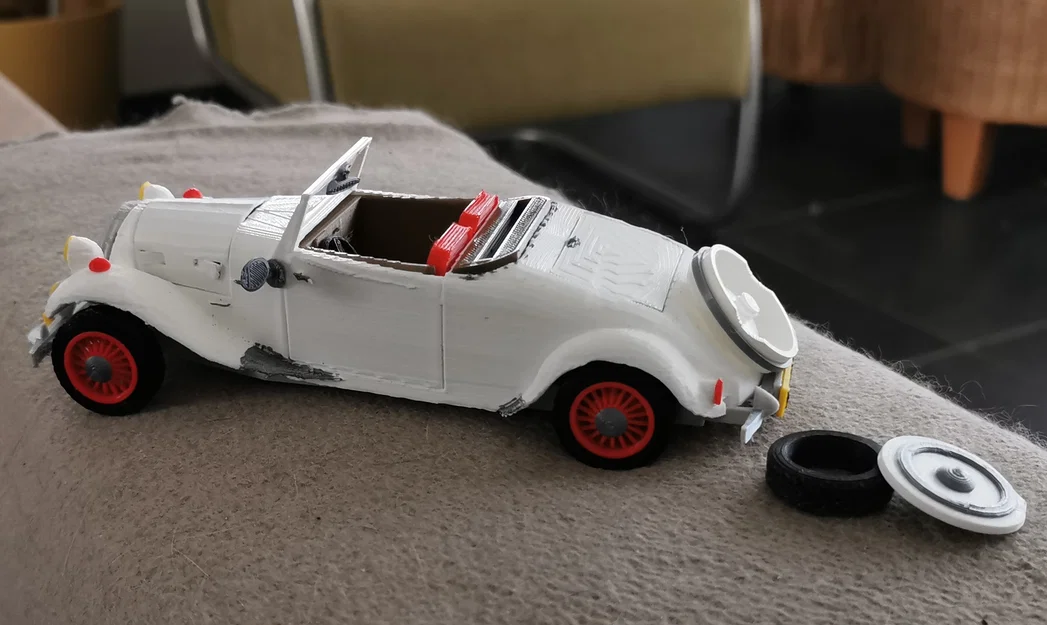 Mô hình xe cổ Citroen Traction Cabriolet 1954 tỷ lệ 1:25 in 3D - Image 5