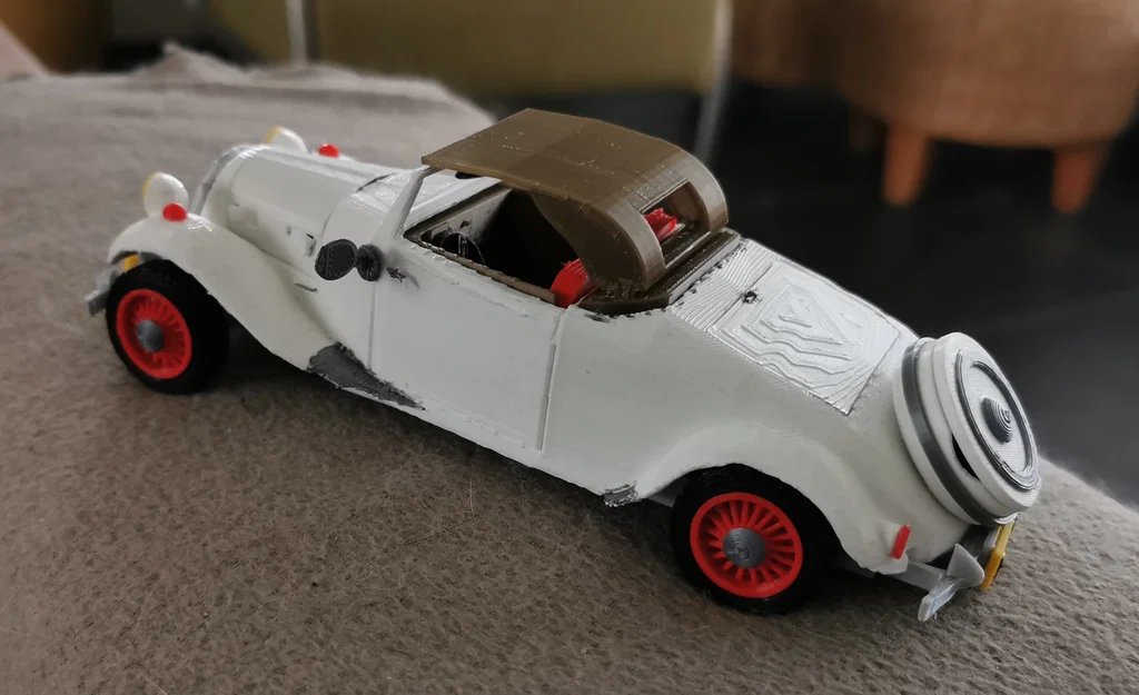 Mô hình xe cổ Citroen Traction Cabriolet 1954 tỷ lệ 1:25 in 3D - Image 6