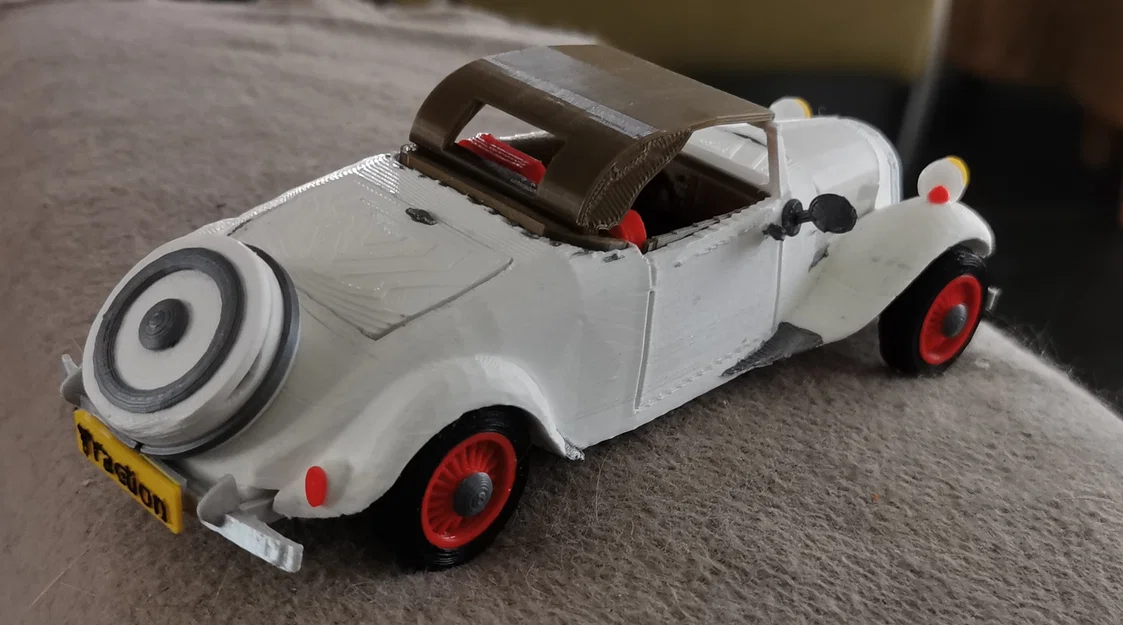 Mô hình xe cổ Citroen Traction Cabriolet 1954 tỷ lệ 1:25 in 3D - Image 7