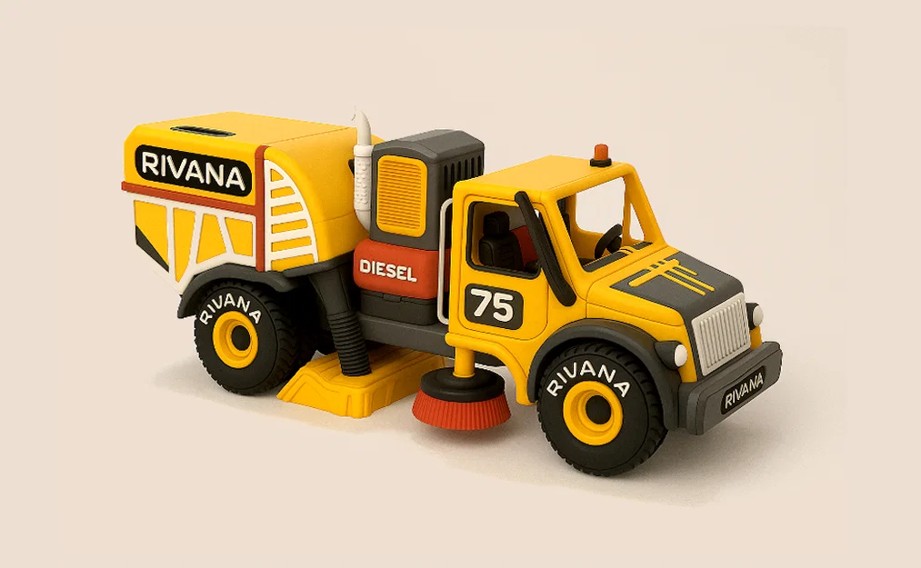 Xe Quét Đường Màu Vàng (Yellow Street Sweeper Truck) - Image 1