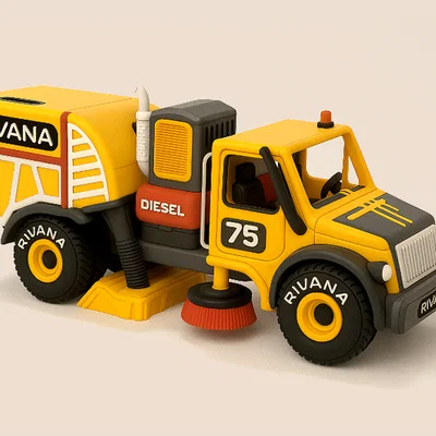 Xe Quét Đường Màu Vàng (Yellow Street Sweeper Truck)