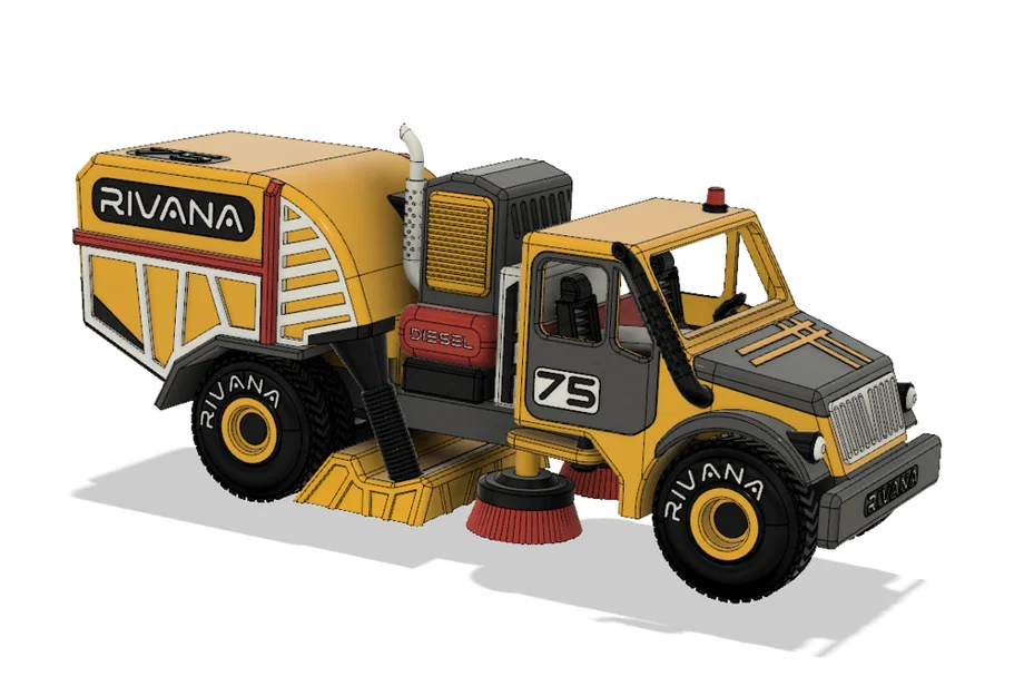 Xe Quét Đường Màu Vàng (Yellow Street Sweeper Truck) - Image 2