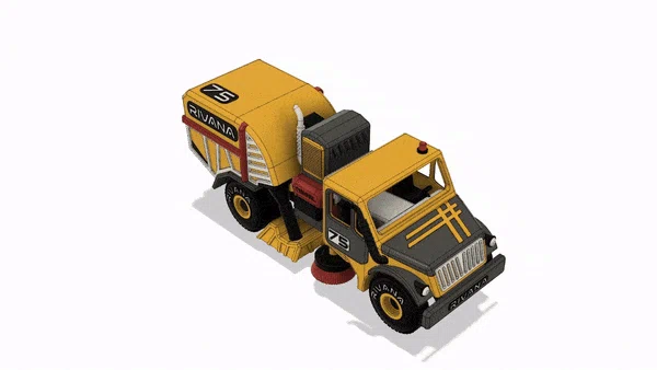Xe Quét Đường Màu Vàng (Yellow Street Sweeper Truck) - Image 7