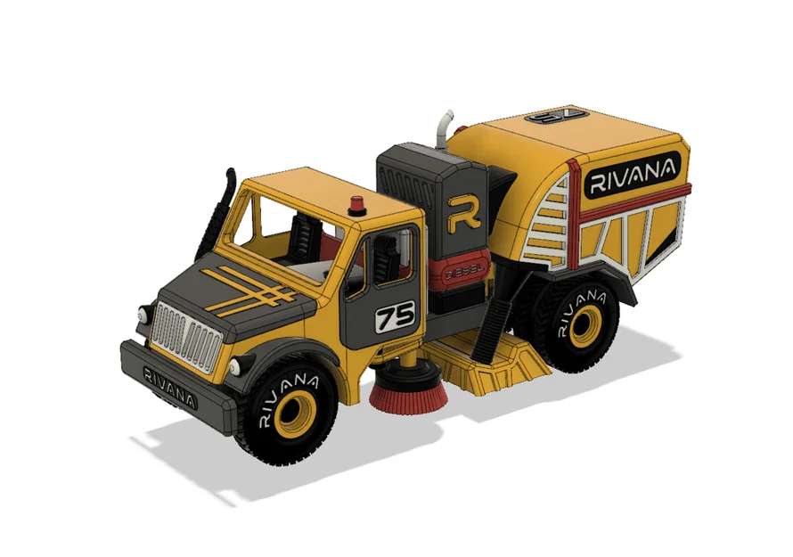 Xe Quét Đường Màu Vàng (Yellow Street Sweeper Truck) - Image 8