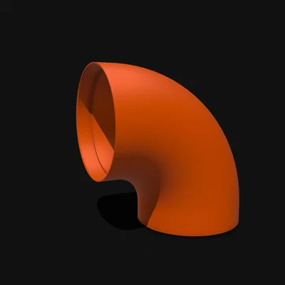 Co nối ống hút bụi 90 độ 100mm - Phụ kiện 3D cho xưởng mộc