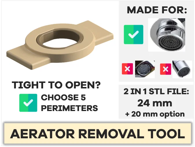 Cờ lê tháo aerator vòi nước 2-in-1 (24 mm & 20 mm) – Faucet Aerator Removal Tool - Image 1