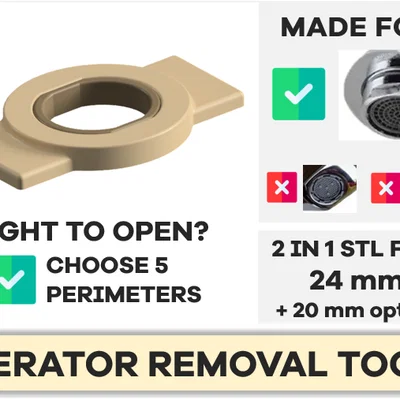 Cờ lê tháo aerator vòi nước 2-in-1 (24 mm & 20 mm) – Faucet Aerator Removal Tool