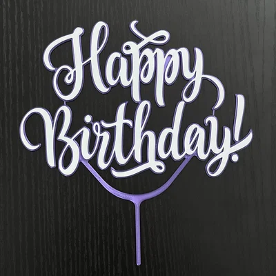 Mẫu phụ kiện cắm bánh kem Happy Birthday 3D in bền đẹp
