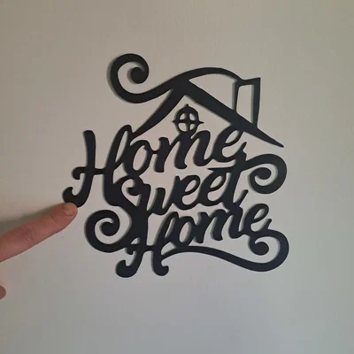 Mẫu trang trí treo tường Home Sweet Home nghệ thuật 2D cho không gian sống