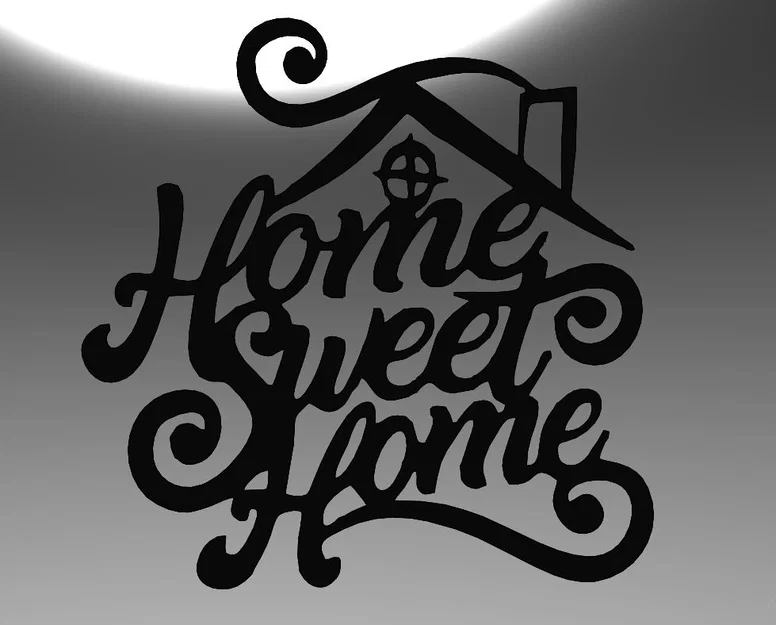 Mẫu trang trí treo tường Home Sweet Home nghệ thuật 2D cho không gian sống - Image 3