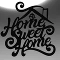 Mẫu trang trí treo tường Home Sweet Home nghệ thuật 2D cho không gian sống - Thumbnail 3