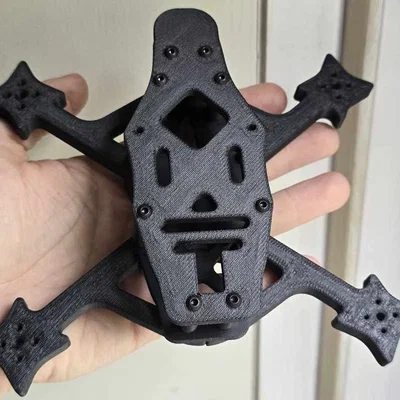 Khung Glu4 4" FPV Drone Frame in 3D (Freestyle, bền, hỗ trợ 20x20/30x30)
