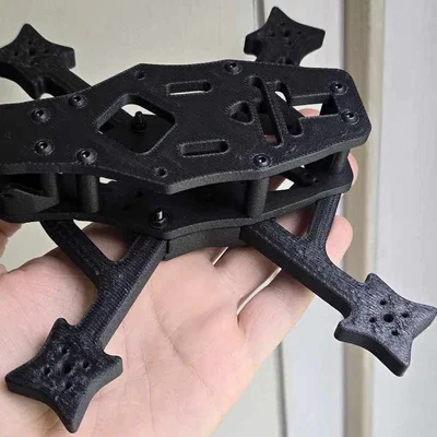 Khung Glu4 4" FPV Drone Frame in 3D (Freestyle, bền, hỗ trợ 20x20/30x30)