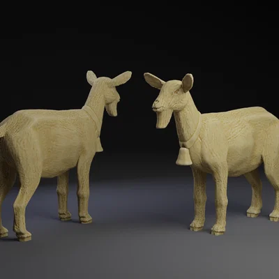 Mô hình chú dê trang trí 3D dễ thương (File STL cho in 3D)