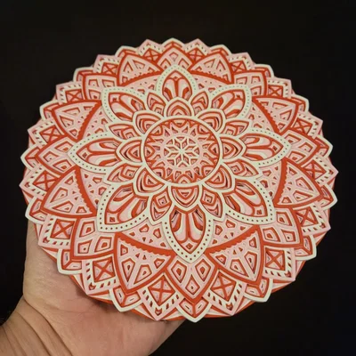 Tranh treo tường mandala hoa đa màu