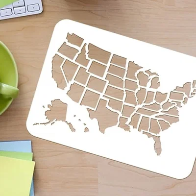 Stencil Bản Đồ Hoa Kỳ (United States Map Stencil)