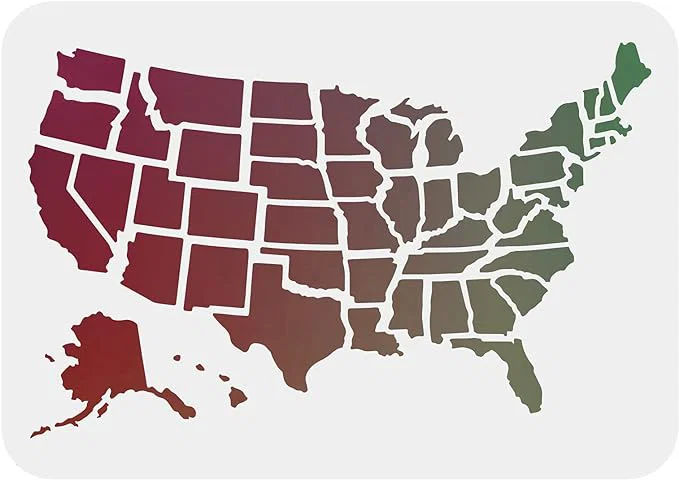 Stencil Bản Đồ Hoa Kỳ (United States Map Stencil) - Image 2