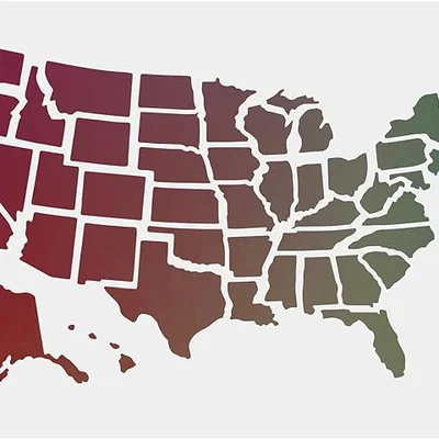 Stencil Bản Đồ Hoa Kỳ (United States Map Stencil)